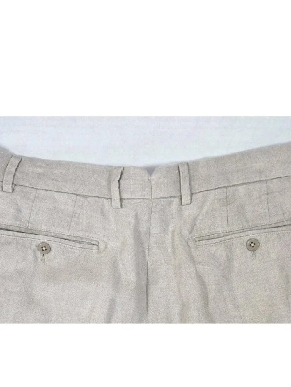 Daniel Cremieux Collection Linen Flat Front Pants Size 38x32 Beige Old Money